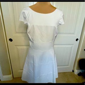 White Short Sleeves A-Line Banana Republic dress
